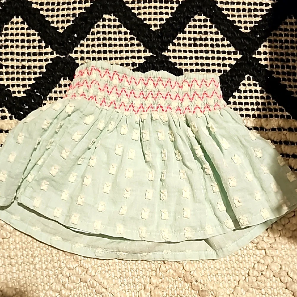 Stretchy waist 12m textured skirt pink & mint